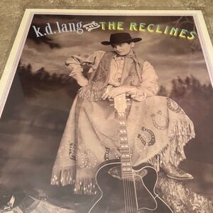k.d. lang & The Reclines 1989 Promo Poster Absolute Torch and Twang Sire Records